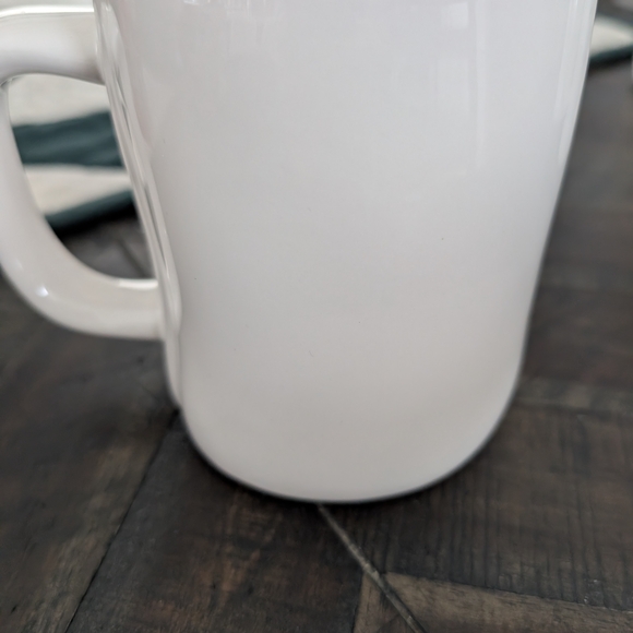 Rae Dunn White Mug with Green Interior and Clover Design - Picture 3 of 4